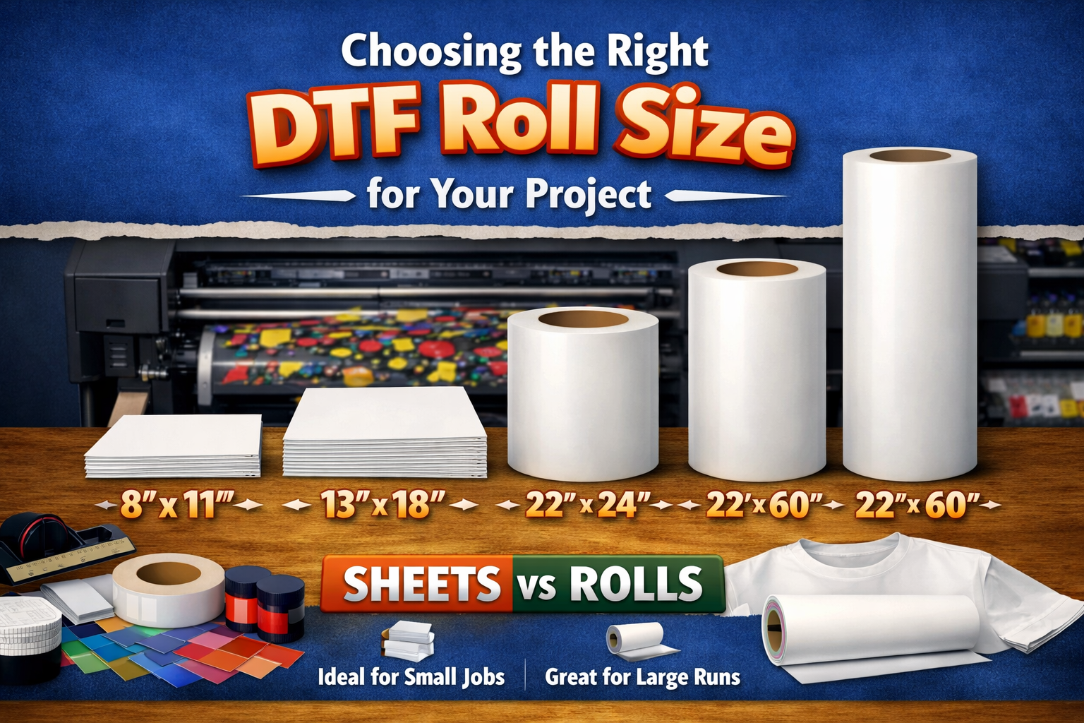 How to Choose the Right DTF Roll Size for Your Project
