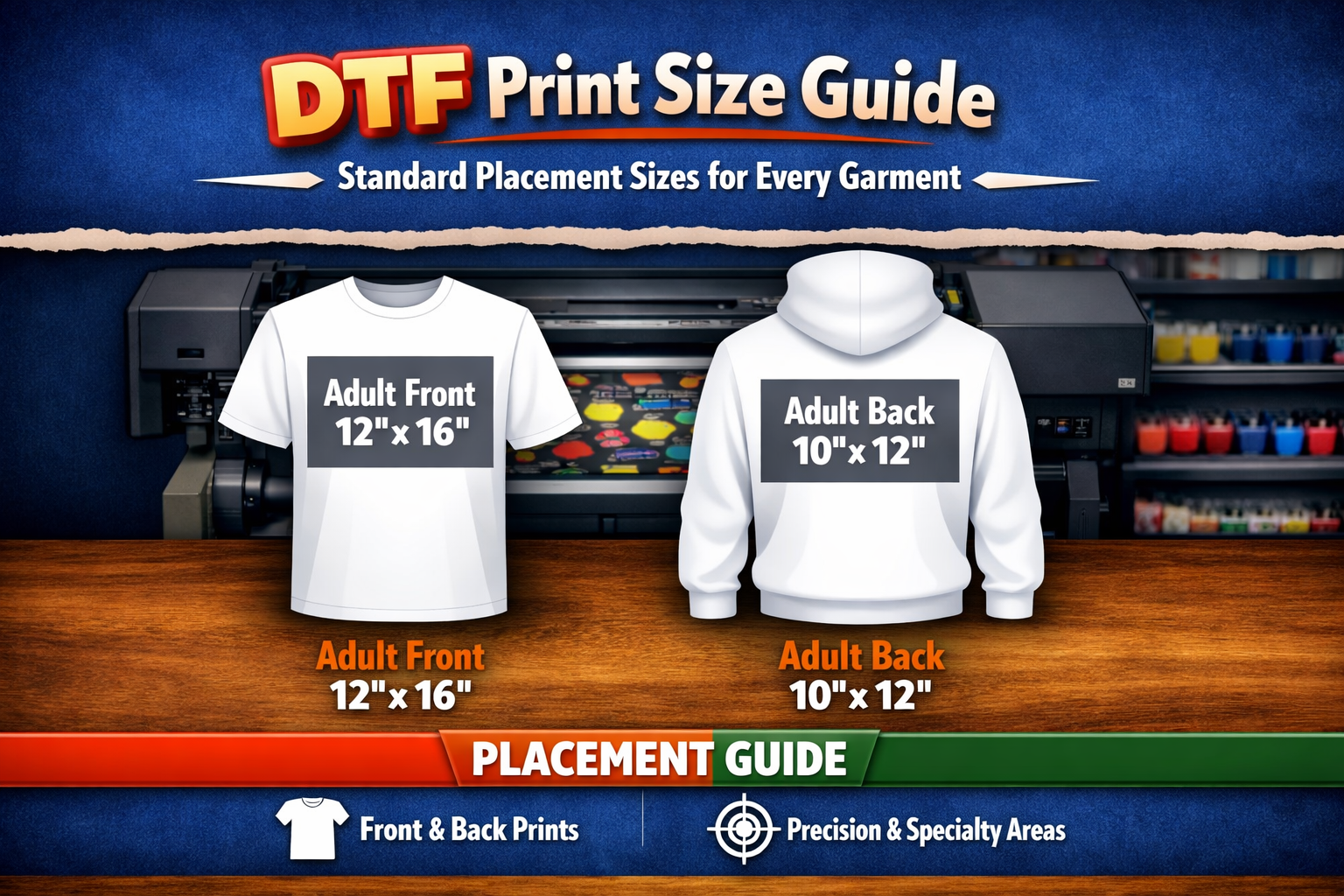 DTF Print Size Guide: Standard Placement Sizes for Every Garment