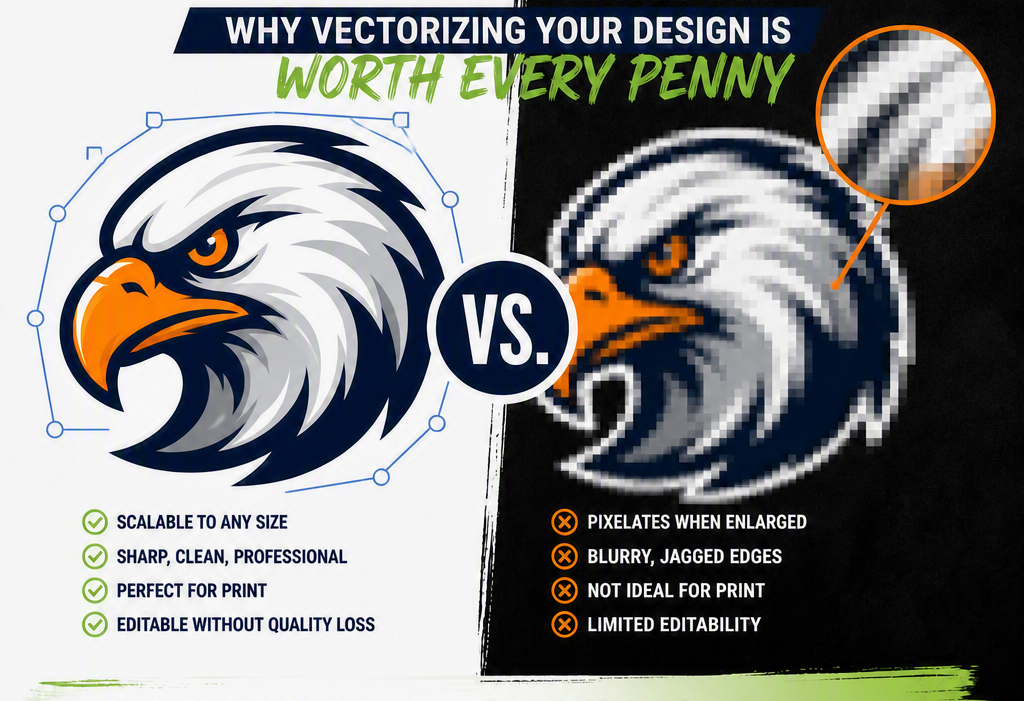 Vector vs. Raster Files for Printing: Why Vectorizing Your Design Is Worth Every Penny